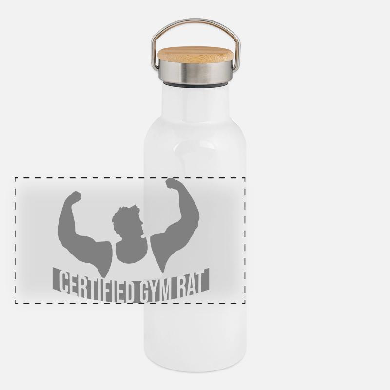 Certified Gym Rat Funny Fitness Training Saying Panoramic Thermal Bottle with Bamboo Lid