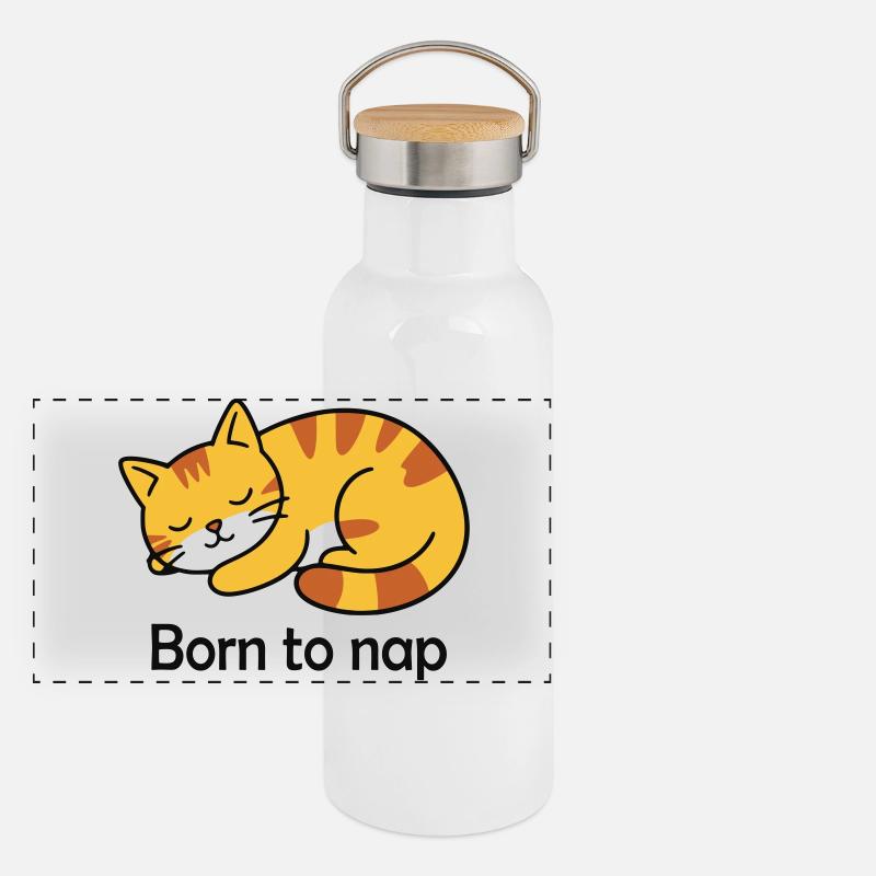 Conception du sommeil du chat né pour la sieste Gourde isotherme avec bouchon en bambou