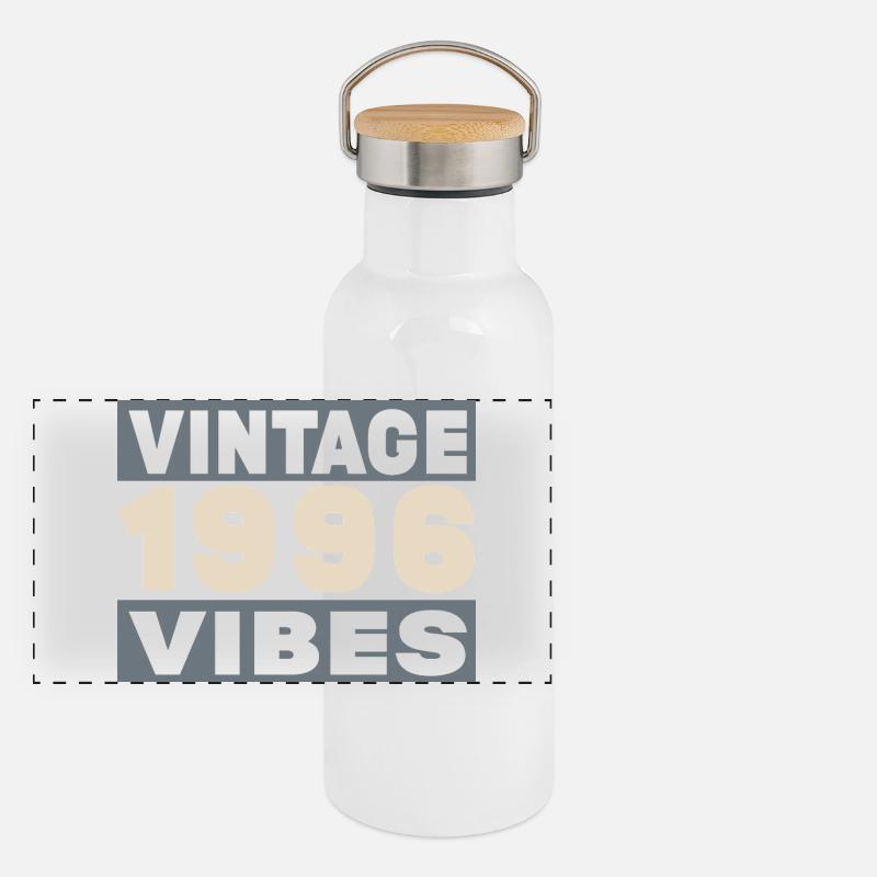 Anniversary 1996 - 30 years - Panoramic Thermal Bottle with Bamboo Lid - white