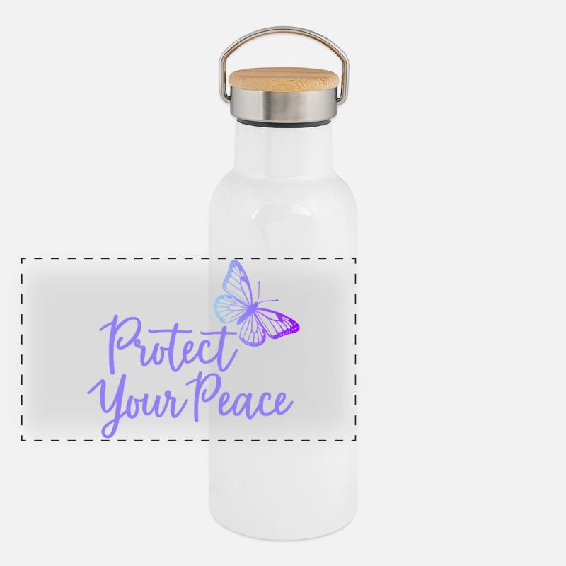 Protect Your Peace Butterfly Inner Peace Panoramic Thermal Bottle with Bamboo Lid