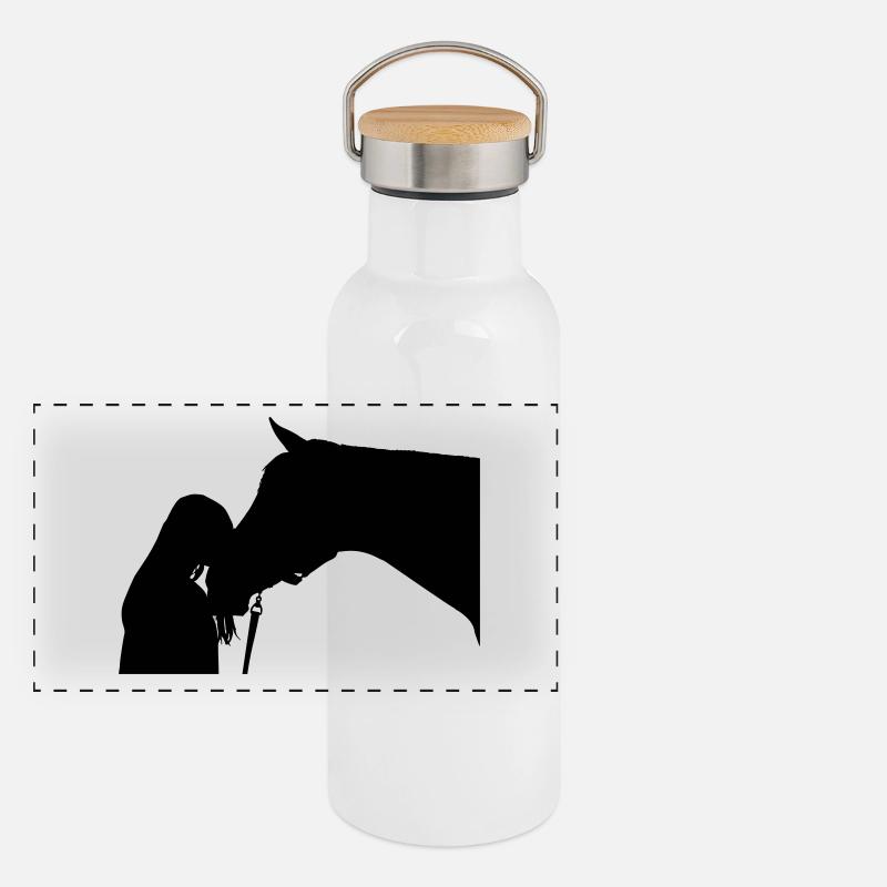 Cheval Gourde isotherme avec bouchon en bambou