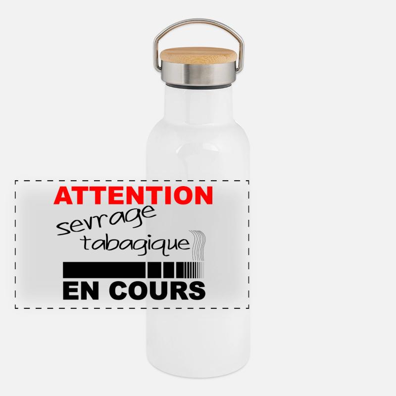 Sevrage tabagique Gourde isotherme avec bouchon en bambou