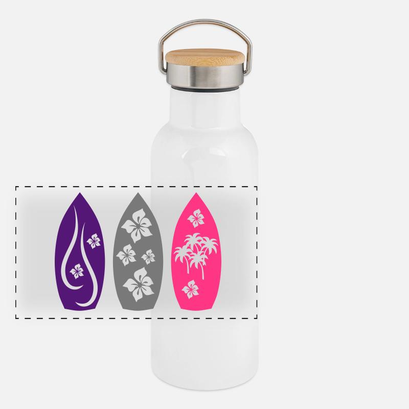 surfboard Panoramic Thermal Bottle with Bamboo Lid
