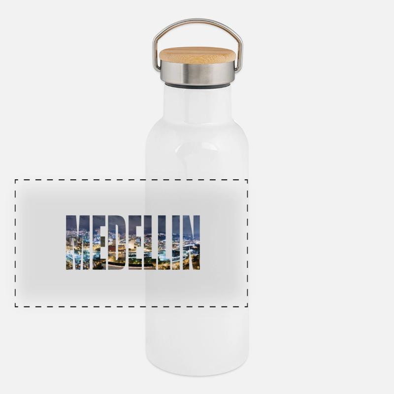 Colombie Medellin Gourde isotherme avec bouchon en bambou