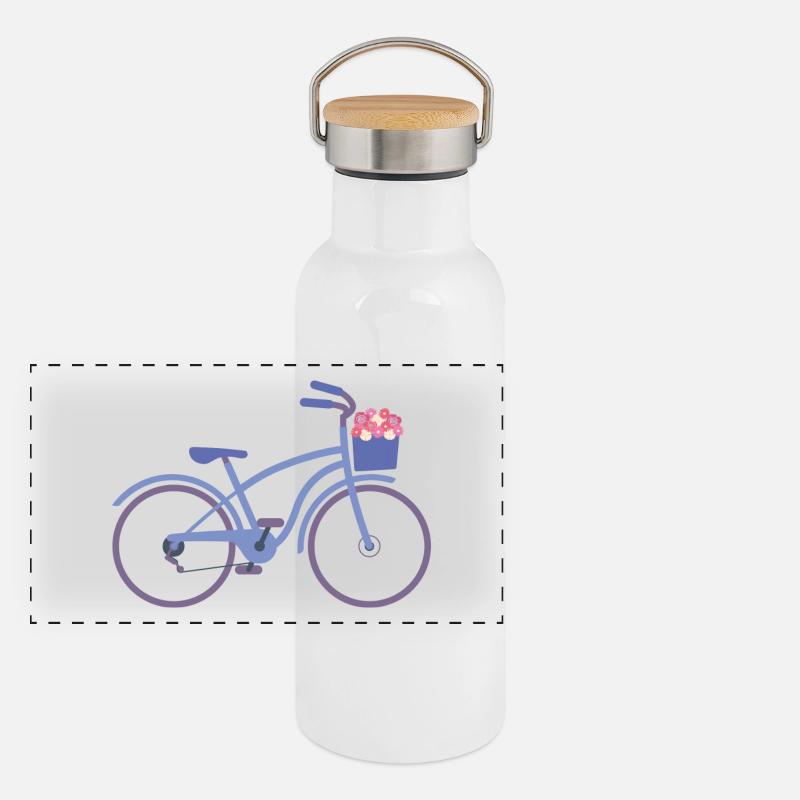Fleurs de bicyclette Gourde isotherme avec bouchon en bambou