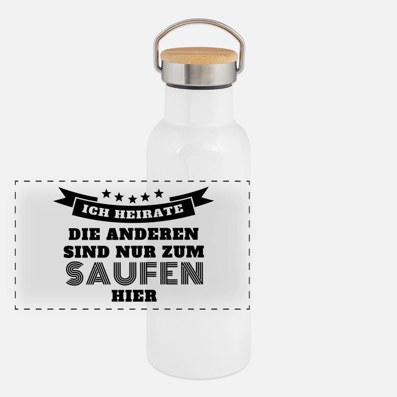 maiden party braeutigam bride Panoramic Thermal Bottle with Bamboo Lid