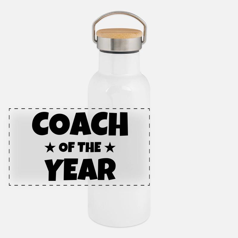 Coach / Coaching / Trainer / Sport Panorama Thermosflasche mit Bambusdeckel