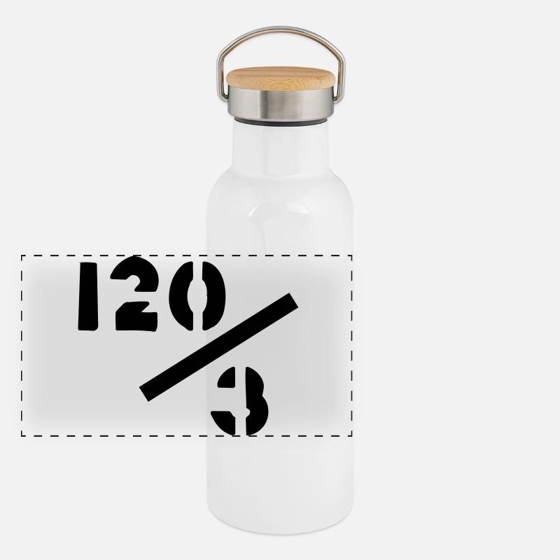 40 years - 120/3 - Panoramic Thermal Bottle with Bamboo Lid - white