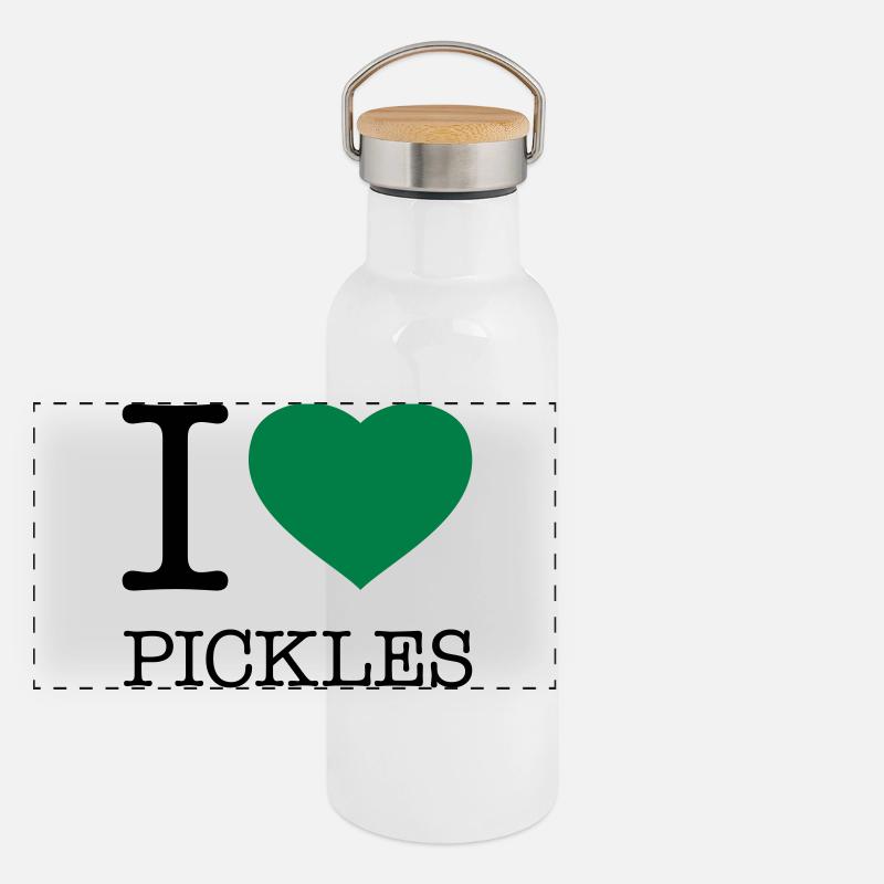I LOVE PICKLES Panorama Thermosflasche mit Bambusdeckel