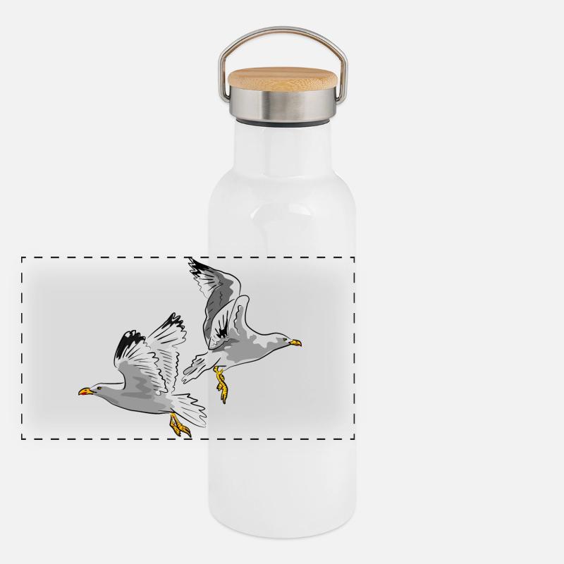 Gourde isotherme avec bouchon en bambou