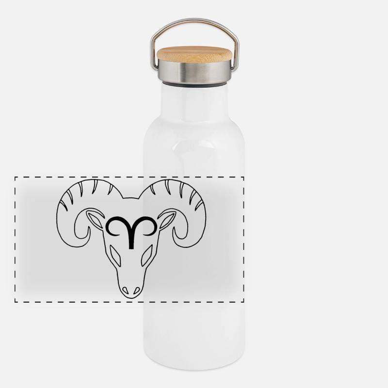 Signe du zodiaque : bélier Gourde isotherme avec bouchon en bambou