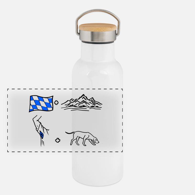 Panorama Thermosflasche mit Bambusdeckel