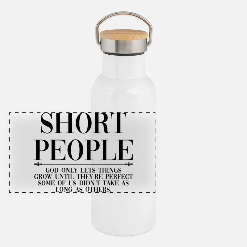 Kurze Leute Panorama Thermosflasche mit Bambusdeckel