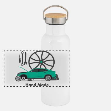 Meccanico Thermos con coperchio in bambù