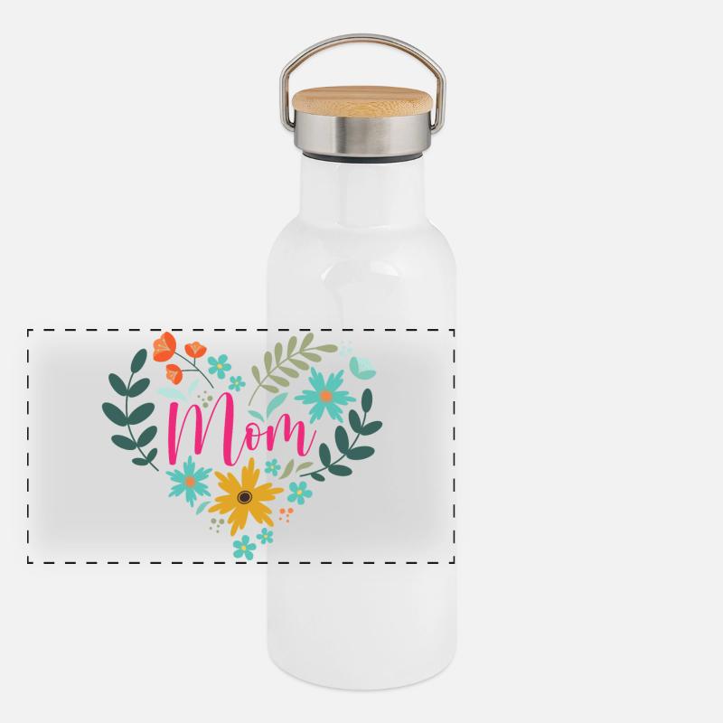 Beste Mutter aller Zeiten Panorama Thermosflasche mit Bambusdeckel