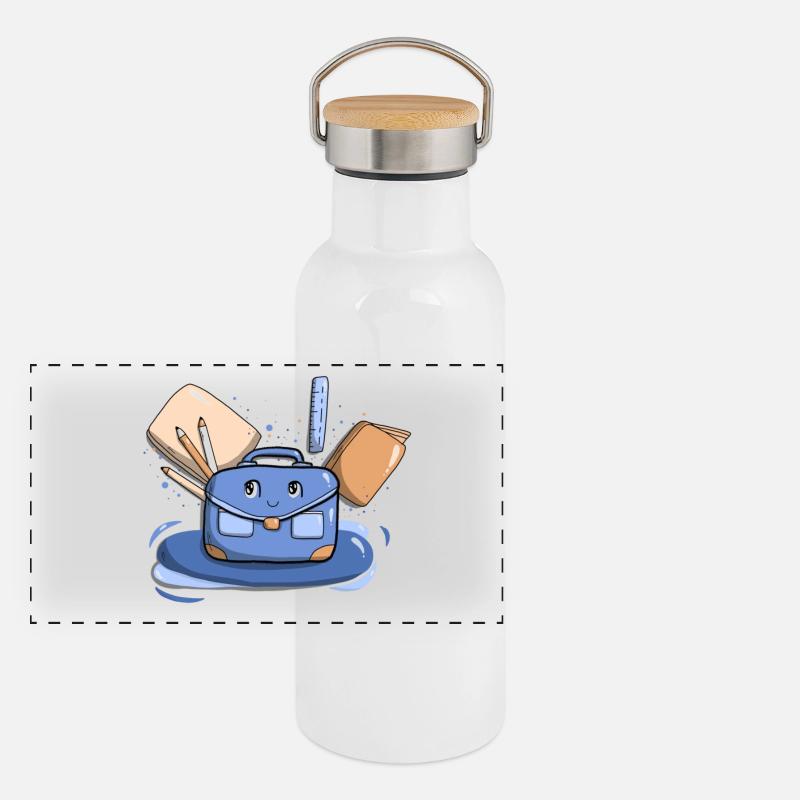 Cartable Bleu Gourde isotherme avec bouchon en bambou