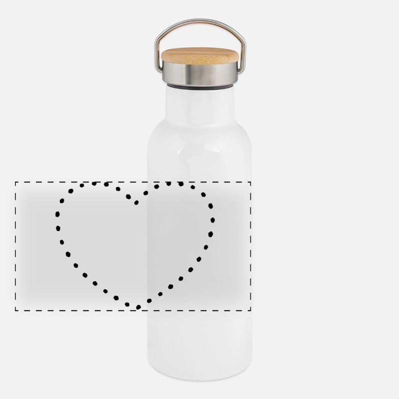 Heart black dots Panoramic Thermal Bottle with Bamboo Lid