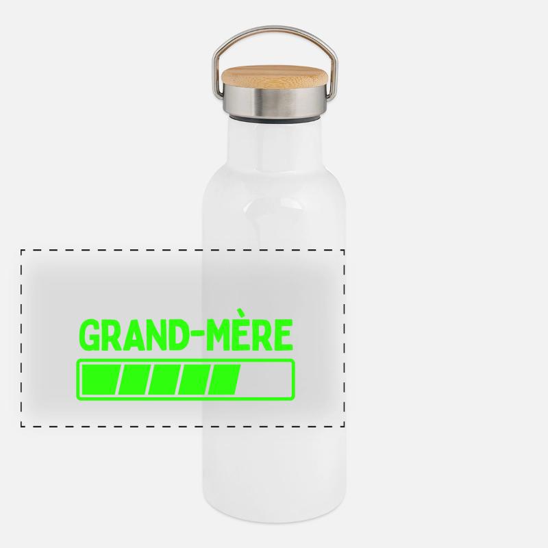 Werdende Großmutter Panorama Thermosflasche mit Bambusdeckel