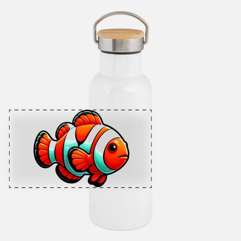 Poisson-clown Gourde isotherme avec bouchon en bambou