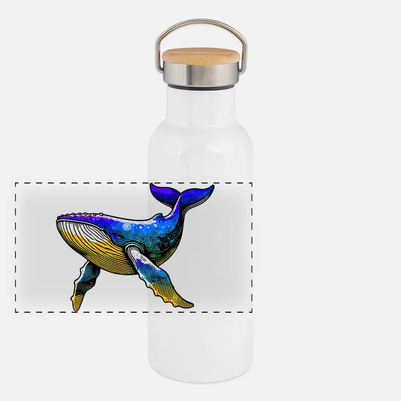 Baleine Gourde isotherme avec bouchon en bambou