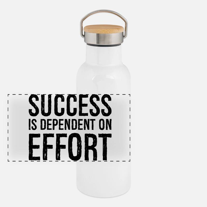 Le succès dépend de l’effort Gourde isotherme avec bouchon en bambou