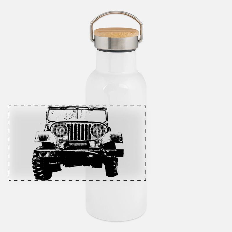 Jeep Gourde isotherme avec bouchon en bambou