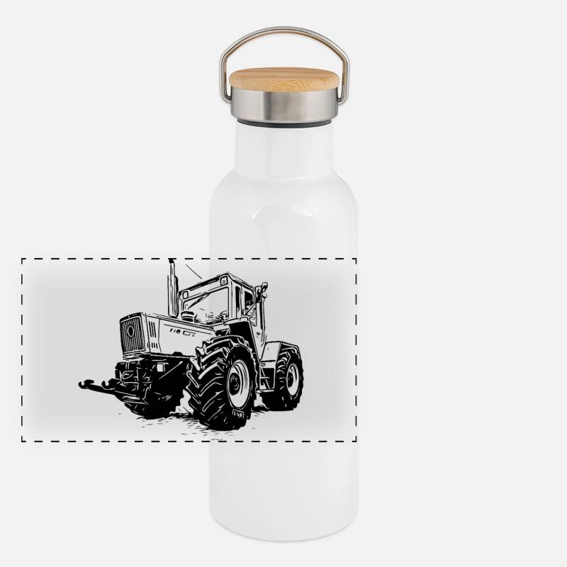 Der Grüne Koloss Panorama Thermosflasche mit Bambusdeckel