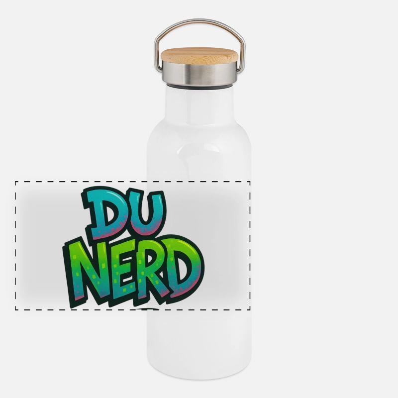 Design nerd avec dégradé Gourde isotherme avec bouchon en bambou