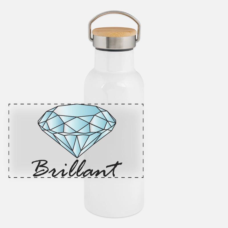 Brillant Diamant Panorama Thermosflasche mit Bambusdeckel