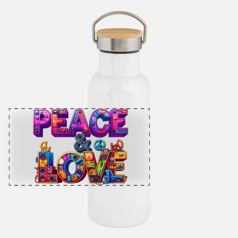 Panorama Thermosflasche mit Bambusdeckel