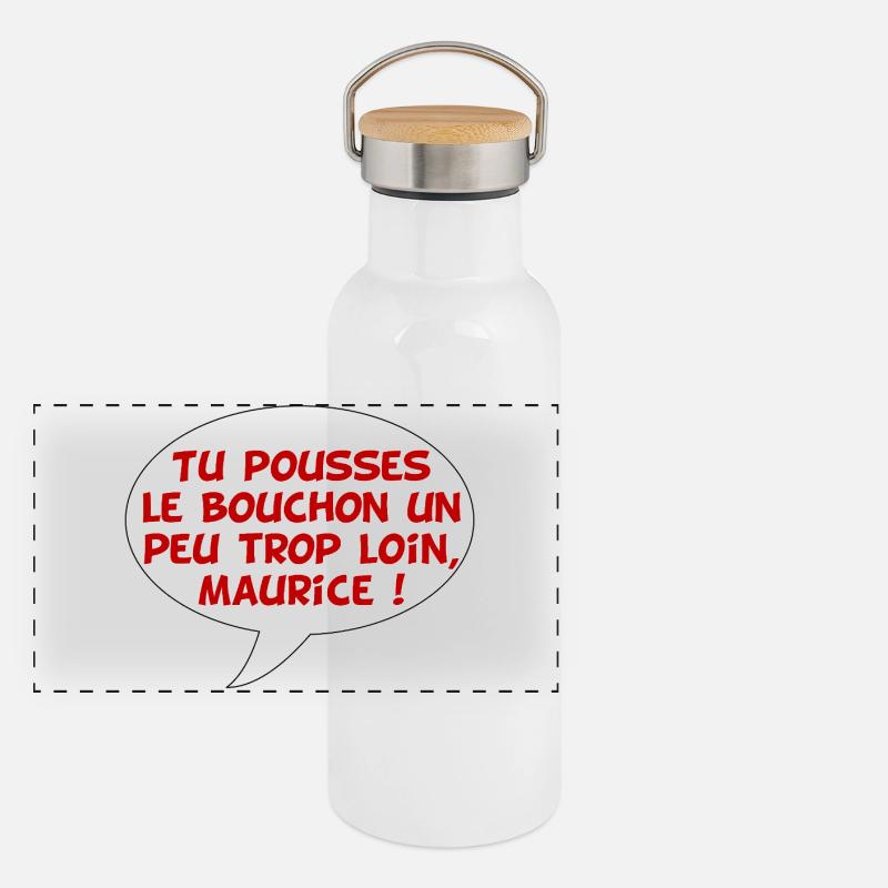 Mauritius und der Korken sind zu weit vorgedrungen Panorama Thermosflasche mit Bambusdeckel