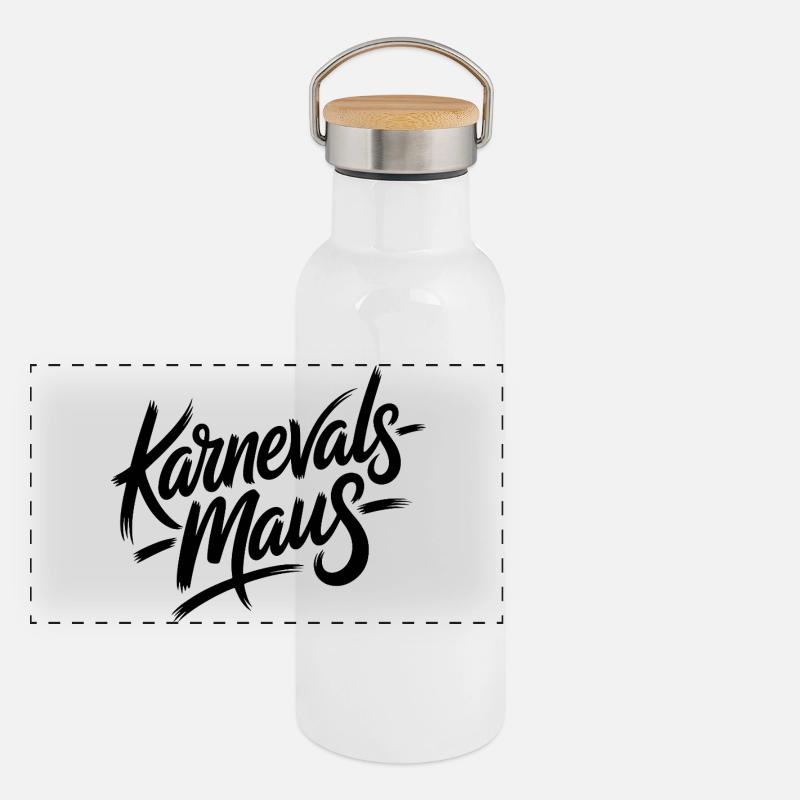 Souris de carnaval Souris de Cologne Souris de carnaval Gourde isotherme avec bouchon en bambou