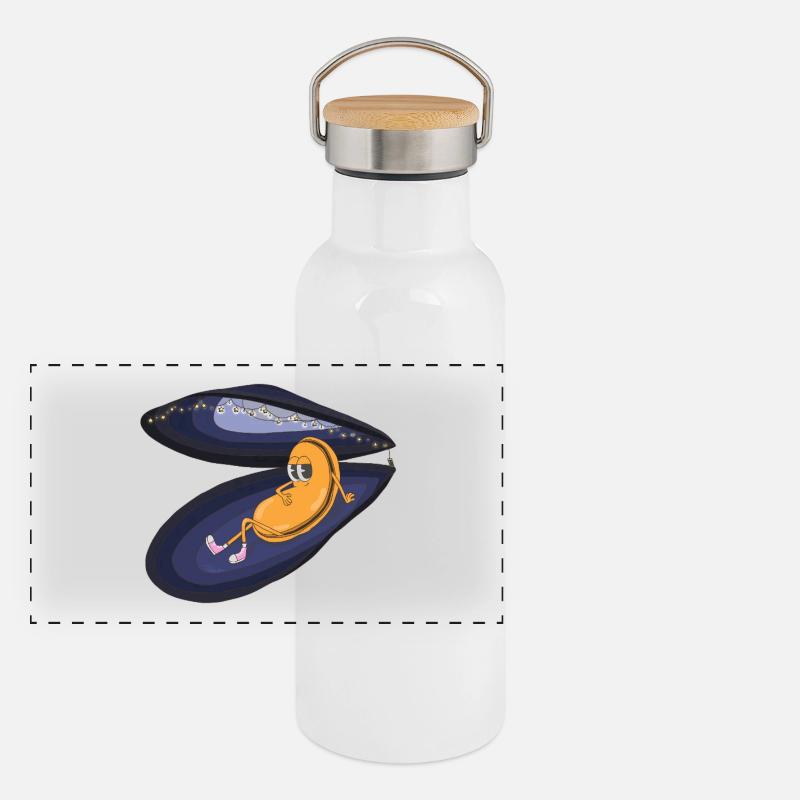 Fauler Schimmel unter Nachtsplittern Panorama Thermosflasche mit Bambusdeckel