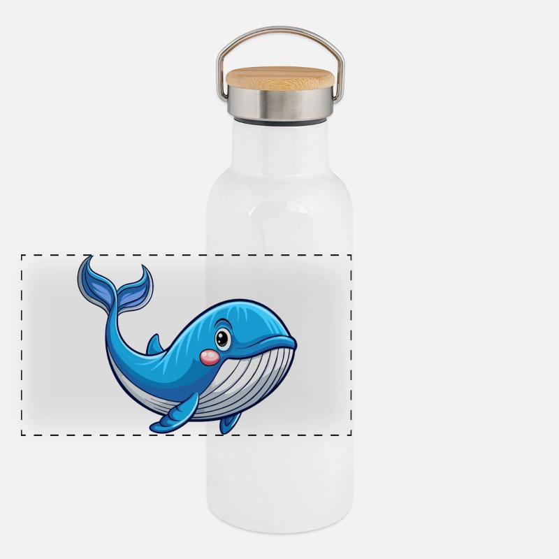 Whale Panoramic Thermal Bottle with Bamboo Lid