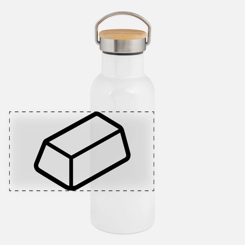 Lingot d'or Gourde isotherme avec bouchon en bambou