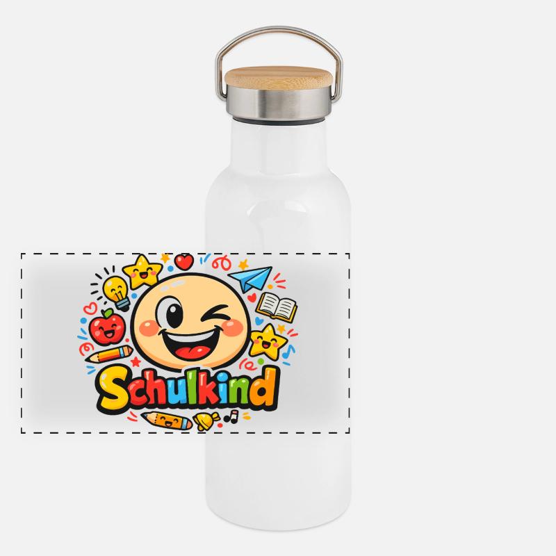 Schoolchild Fun Panoramic Thermal Bottle with Bamboo Lid