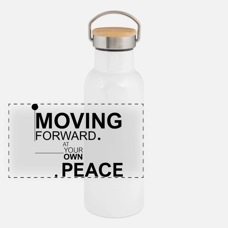 Moving forward at your own peace Gourde isotherme avec bouchon en bambou