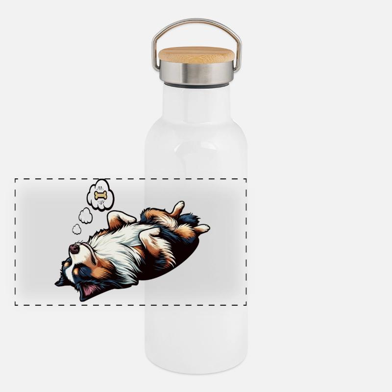 Australian Shepherd Aussie Aussie Owners Aussies Panoramic Thermal Bottle with Bamboo Lid