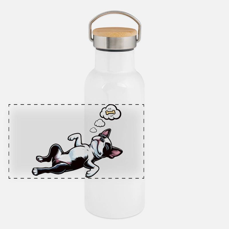 Boston Terrier Propriétaire de Boston Terrier Bostie Gourde isotherme avec bouchon en bambou