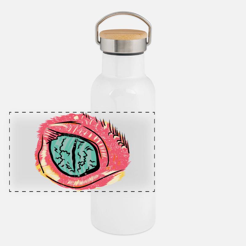 Bindehautentzündung im Pop-Art-Stil Panorama Thermosflasche mit Bambusdeckel