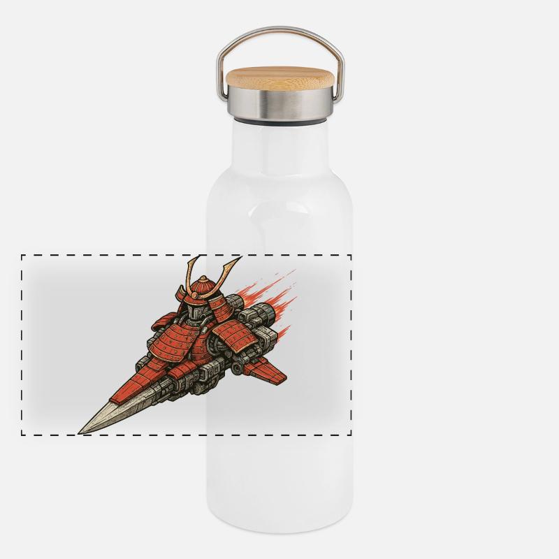 Vaisseau spatial samouraï Gourde isotherme avec bouchon en bambou