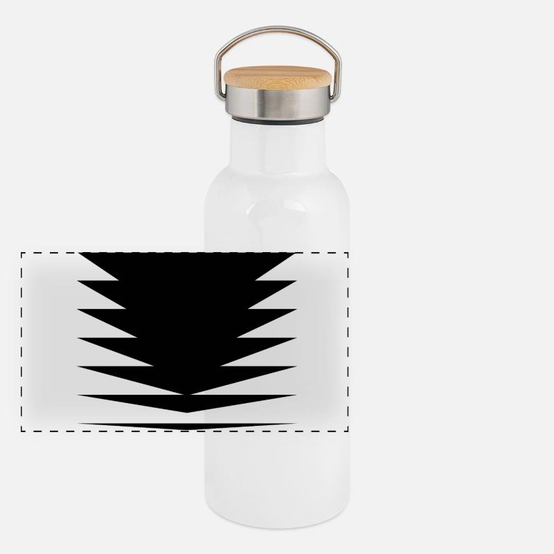 Black triangles design Panoramic Thermal Bottle with Bamboo Lid