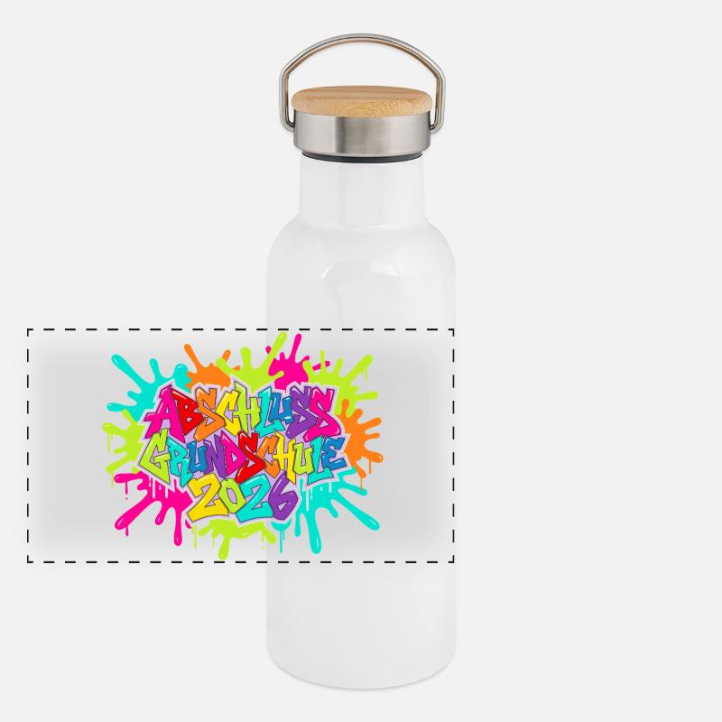 Grundschule Abschluss 2026 Panorama Thermosflasche mit Bambusdeckel
