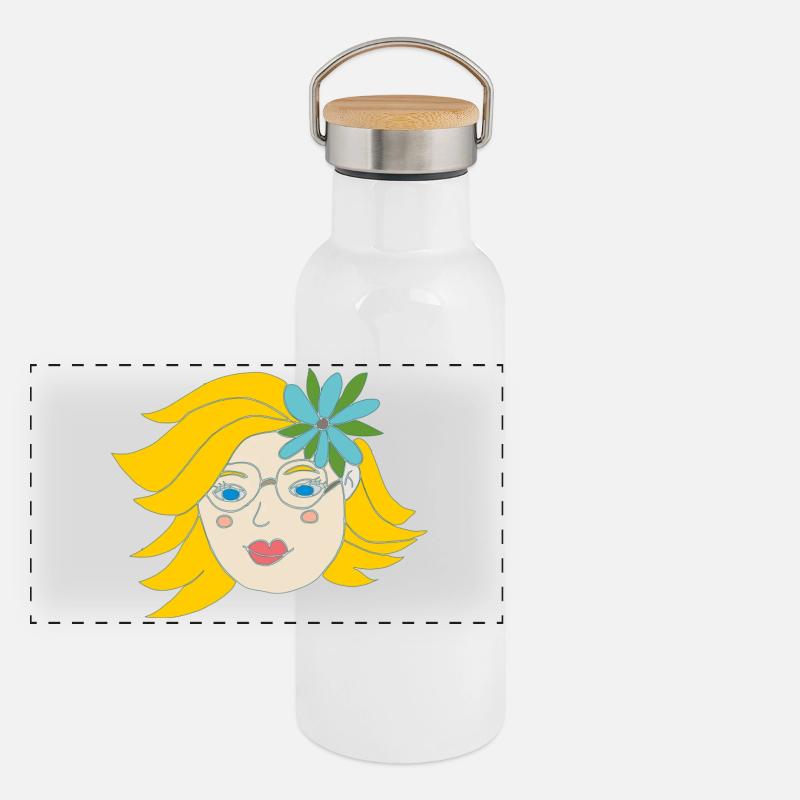 Summer Girl Panoramic Thermal Bottle with Bamboo Lid