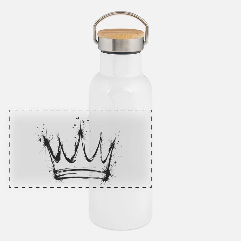 Krone Splash Art Panorama Thermosflasche mit Bambusdeckel