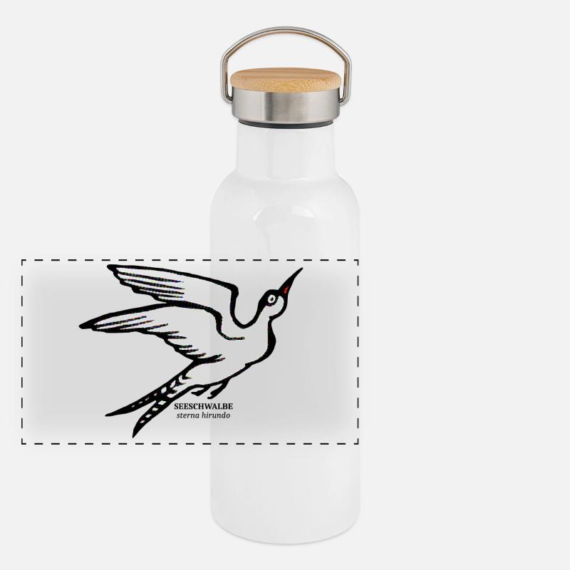 See Schwalbe Sterna hirundo maritim illustration Panorama Thermosflasche mit Bambusdeckel