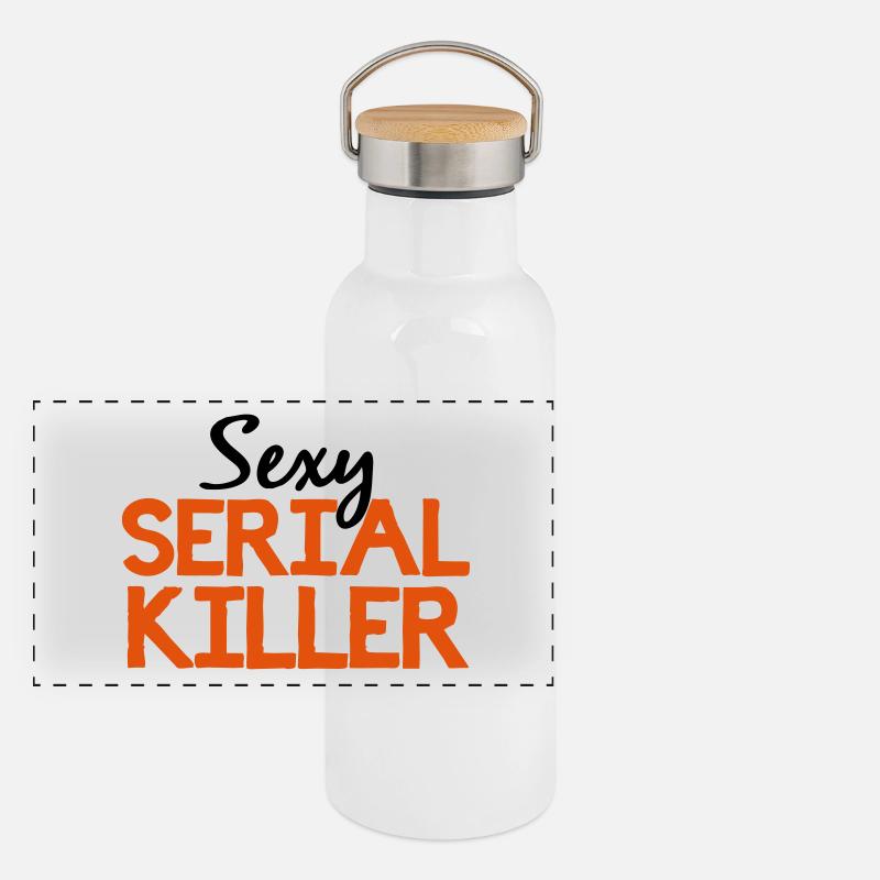 Sexy Serial Killer Geschenk Panorama Thermosflasche mit Bambusdeckel