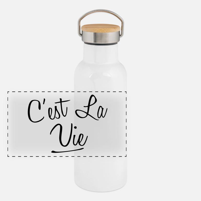 Cest La Vie Panorama Thermosflasche mit Bambusdeckel
