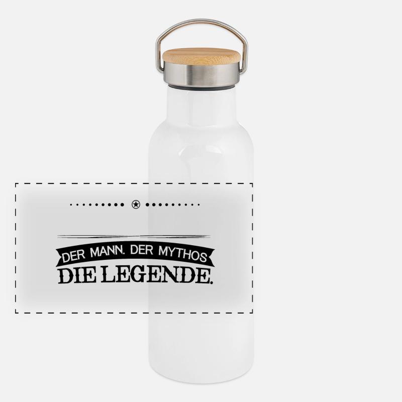 DEIN NAME gestalten legende gott mythos Panorama Thermosflasche mit Bambusdeckel