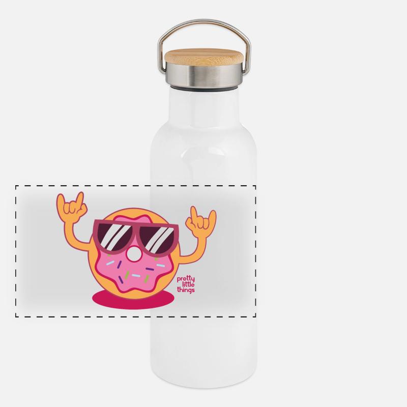 Süßigkeit Donut Panorama Thermosflasche mit Bambusdeckel